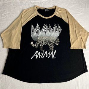 Def Lepperd T-Shirt Women's Size 2X Black/Yellow Crew Neck Graphic Raglan Sleeve